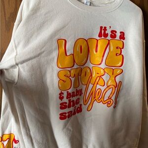 Cream Love Story Kids Sweatshirt